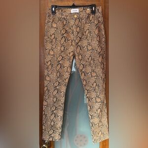 Frame Snakeskin PythonDesign LeHigh Skinny Crop HiRise Fit Jean Pant Size 29 NWT